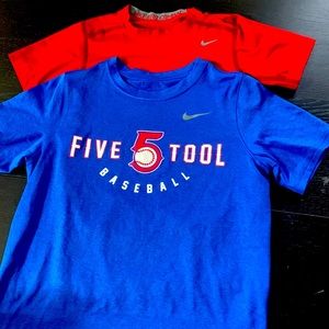 Two Nike Dri- fit boys large shirts